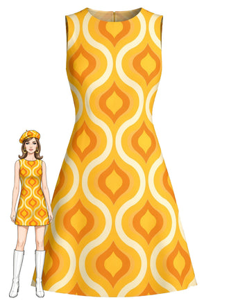 1960s fashion dresses Style Dress with Collar in Lilac Marmalade-shop 1960s Dresses Canned Ham