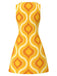 Elegant Orange 1960s Vintage Floral Dress