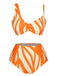 Orange 1960s Strap Stripe Swimsuit, vintage swimsuit, pin-up swimwear - perfect for women who love vintage and retro fashion