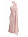 Orange Pink 1930s Halter Satin Belted Mermaid Dress, vintage dress, retro fashion - perfect for women who love vintage and retro fashion