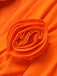 Orange Red 1950s Halter 3D Flower One-Piece Swimsuit — 1950s poolside glamour meets sun-drenched confidence