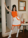 Orange & White 1960s Colorblock Sleeveless Mod Dress, vintage dress, retro fashion - perfect for women who love vintage and retro fashion