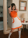 Orange & White 1960s Colorblock Sleeveless Mod Dress, vintage dress, retro fashion - perfect for women who love vintage and retro fashion