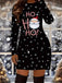Black 1960s Santa Snowman Knit Dress