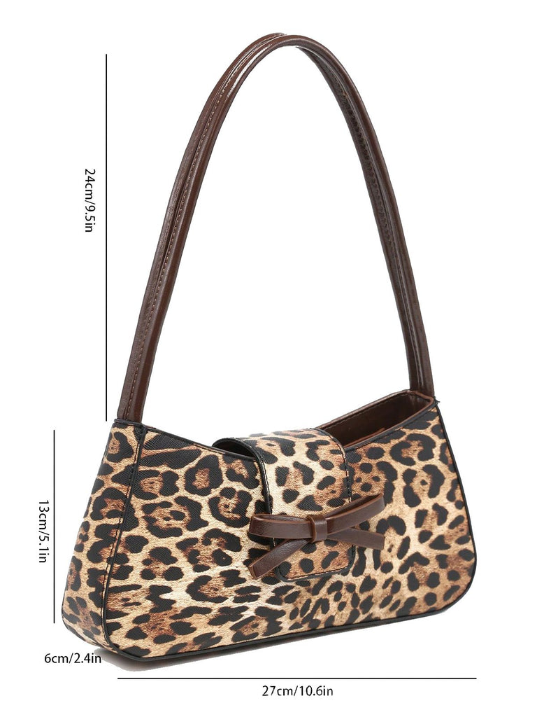 Vintage Leather Bow Baguette Bag