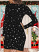 Black 1960s Santa Snowman Knit Dress