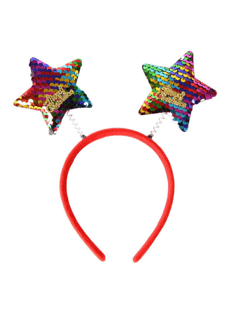 Christmas Colored Reindeer Jingle Bells Sequins Headband