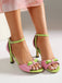 Elegant Pointed Toe Chunky Heel Sandals 8