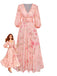 Pale Pink 1930s Floral V-Neck Chiffon Dress - vintage dress, retro fashion