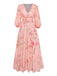 Pale Pink 1930s Floral V-Neck Chiffon Dress - vintage dress, retro fashion