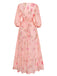 Pale Pink 1930s Floral V-Neck Chiffon Dress - vintage dress, retro fashion