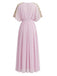 Pale Pink 1930s Round Neck Chiffon Pleated Maxi Dress 2