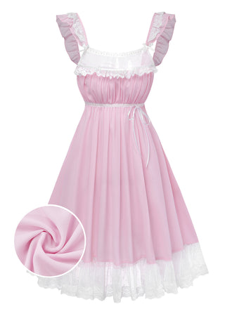 [Pre-Sale] Pale Pink 1950s Lace Bow Tulle Nightgown 8