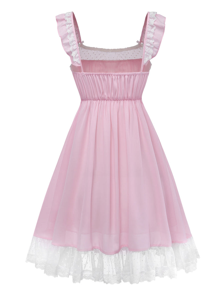 [Pre-Sale] Pale Pink 1950s Lace Bow Tulle Nightgown 5