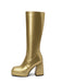 Patent Leather Round Toe Solid High Heel Boots, vintage fashion, retro style - perfect for women who love vintage and retro fashion