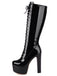 Patent Leather Sky-High Stiletto Boots - vintage fashion, retro style