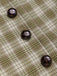 Pea Green 1960s Lapel Buttoned Tartan Dress - vintage dress, retro fashion