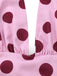 Peach Pink 1930s Polka Dot V-Neck Halter Midi Dress 7