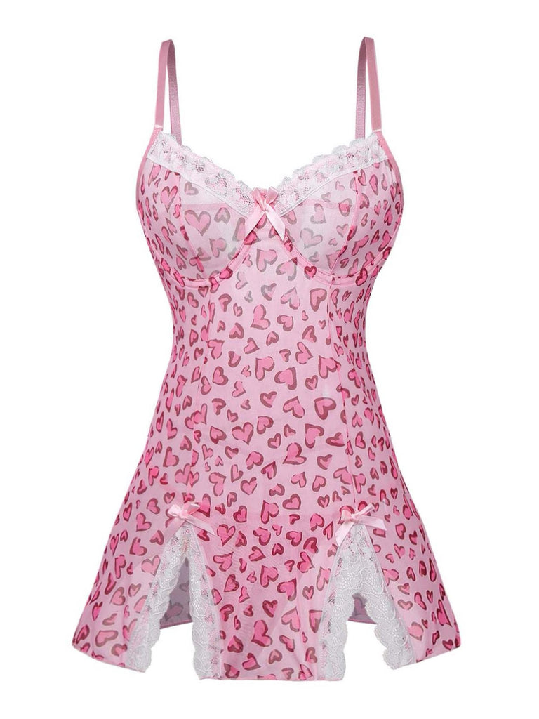 Peach Pink 1950s Vintage Retro Nightgown 2
