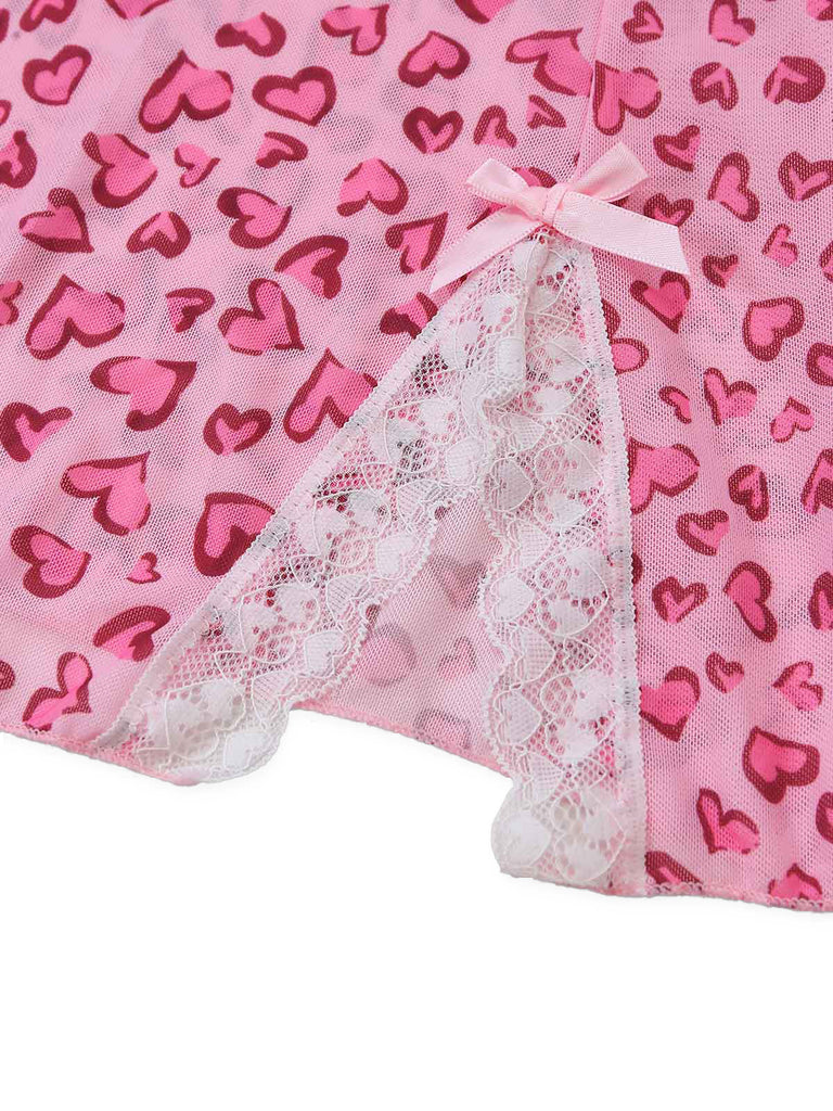 Peach Pink 1950s Vintage Retro Nightgown 5