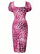 Peach Pink 1960s Leopard Print Swing Dress 3
