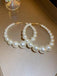 Pearl Large Hoop Vintage Earrings: 1950s detail work for the woman who notices