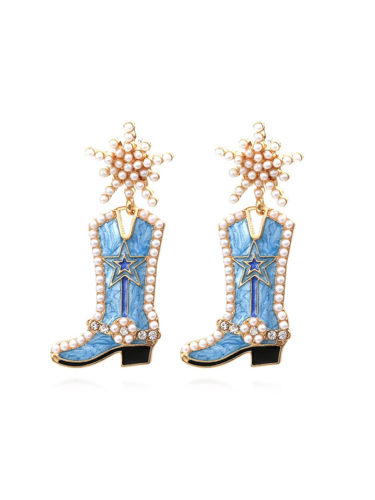 Star Cowboy Boot Earrings — vintage elegance in the palm of her hand