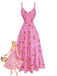 Peach Pink 1930s Plaid Bow Top