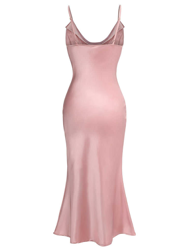 Pink 1930s Halloween Blood Fishtail Dress — vintage elegance for the modern woman