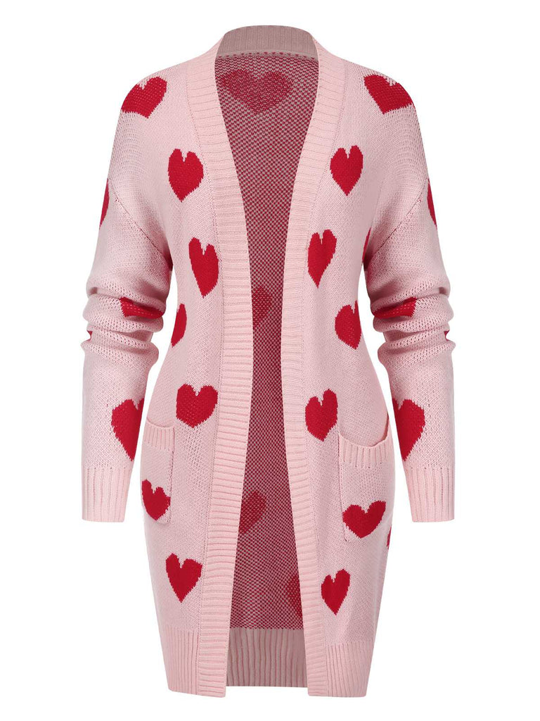 She finds her 1930s story in this Pink 1930s Heart Long Knitted Cardigan