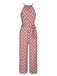 Pink 1930s Polka Dots Drawstring Halter Jumpsuit, vintage romper, retro jumpsuit - perfect for women who love vintage and retro fashion