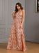 Pink 1930s Sequined Floral Mesh High Slit Dress - vintage dress, retro fashion