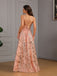 Pink 1930s Sequined Floral Mesh High Slit Dress - vintage dress, retro fashion