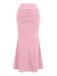 Pink 1930s Solid Wrinkles Fishtail Skirt: 1930s grace for the woman who dances through life