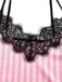 Pink 1930s Strap Strips Lace Pajama Set - vintage fashion, retro style