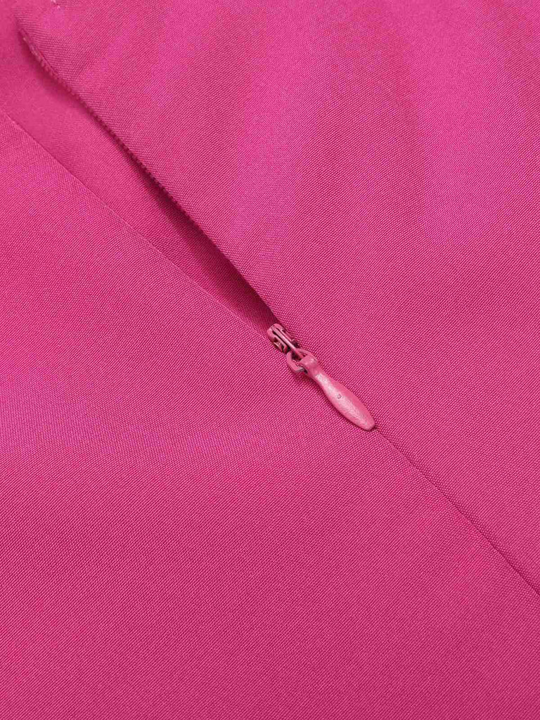 Pink 1930s V-Neck Ruffled Irregular Slit Dress, vintage dress, retro fashion - perfect for women who love vintage and retro fashion