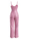 Pink 1930s V-Neck Spaghetti Strap Sequined Jumpsuit - vintage jumpsuit, retro fashion