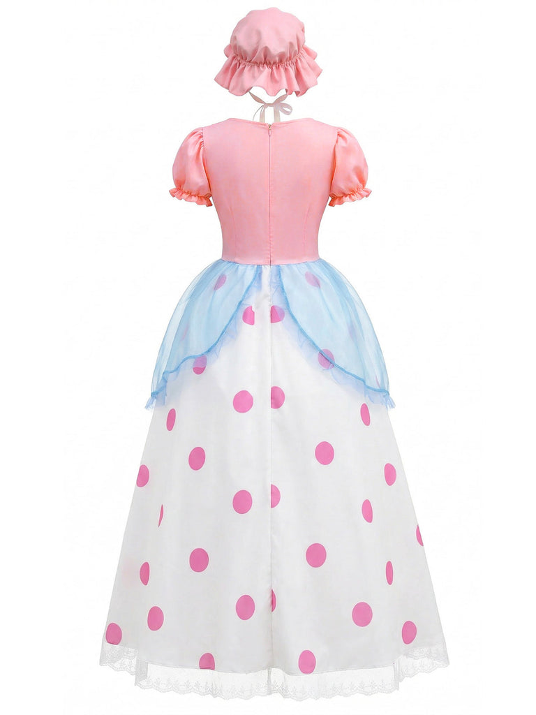 bo peep blue dress Vintage Little Bo Peep Blue Polkadot Ruffle Prairie Dress