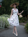 Pink 1940s Deep V-Neck Chiffon Rose Dress - vintage dress, retro fashion