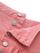 Pink 1940s Denim Button-Down Tiered Maxi Skirt - vintage skirt, retro style, elegant red