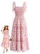 Elegant Pink 1940s Vintage Floral Dress 1