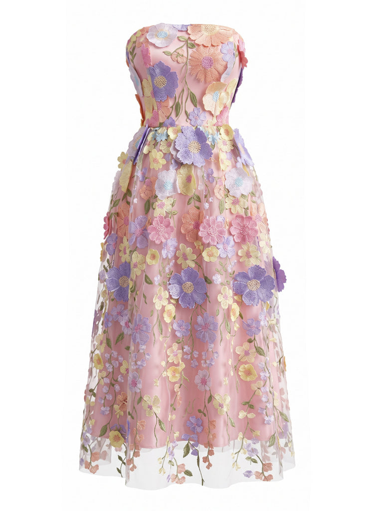 Pink 1940s Vintage Retro Dress 2