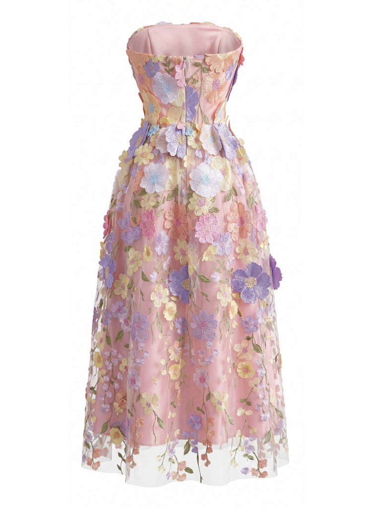 Pink 1940s Vintage Retro Dress 3