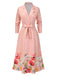 She slips into this Pink 1940s Floral Tie-Up Blazer Dress and suddenly it's a 1940s daydream