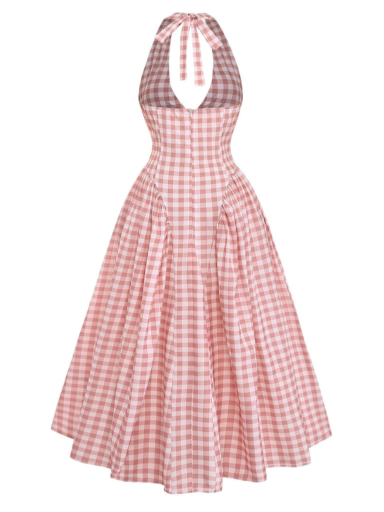 pink gingham maxi dress Nina's Dreamy Gingham Maxi Dress