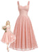 Pink 1940s Lace Sweetheart Neck Spaghetti Strap Corset Dress, vintage dress, retro fashion, lace detail - perfect for women who love vintage and retro fashion