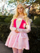 Pink 1940s Princess Off Shoulder Tulle Party Dress - vintage dress, retro fashion