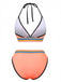 Pink 1940s Rainbow Striped Triangle Bikini Set - vintage fashion, retro style