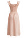 Pink 1940s Square Neck Ruffle Dress 3