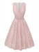 Pink 1940s V-Neck Floral Belted Sleeveless Dress: beautiful vintage dress, retro fashion, elegant style with timeless appeal